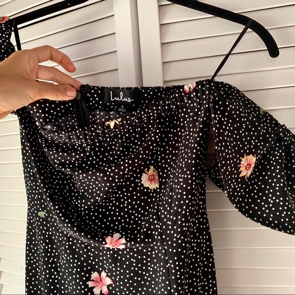 Lulus - Off the Shoulder Polka Dot Floral Dress - Picture 5 of 5
